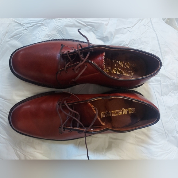 JORDAN MARSH 736222 MEN'S SADDLE TAN LEATHER LACEUP OXFORDS SIZE 7.5 E - Picture 10 of 14